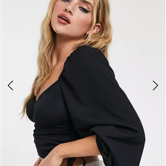 Asos - Ribbed Ruched Side Bust Top - Picture 9 of 11